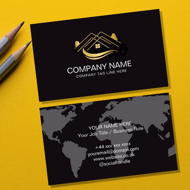 Cartes de visite professionnelles avec logo d'entr (Créateur téléchargé)