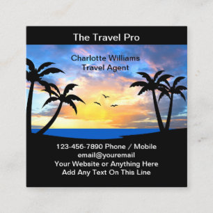 Cartes de visite professionnelles d'agent de voyag