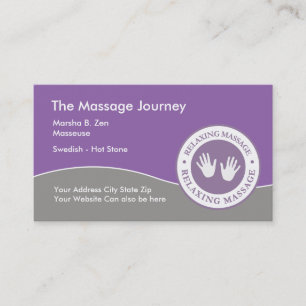 Cartes de visite professionnelles de massage