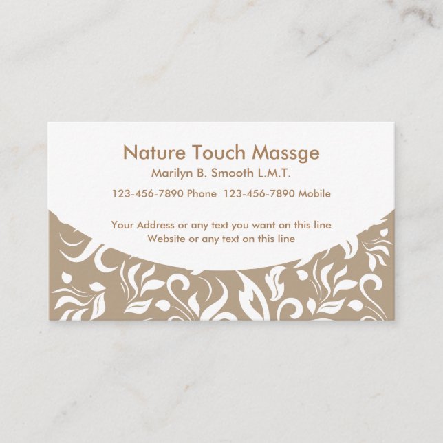 Cartes de visite professionnelles de massage (Devant)