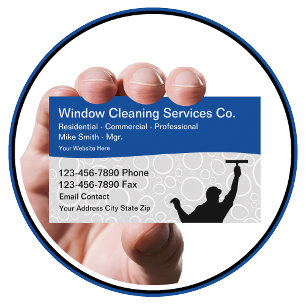 Cartes de visite professionnelles de nettoyage de