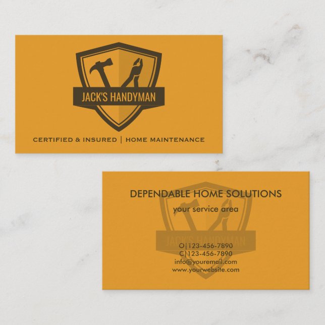 Cartes de visite professionnelles de réparateur ho (Devant / Derrière)