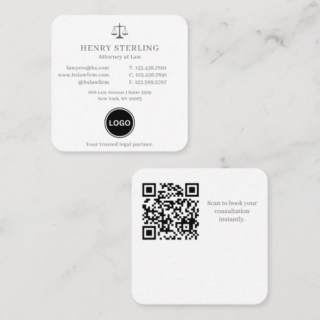 Cartes de visite professionnelles juridiques perso (Devant / Derrière)