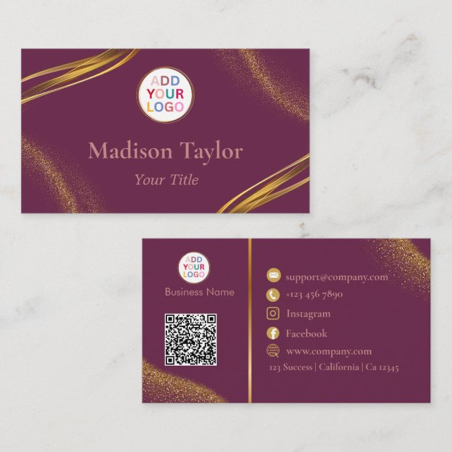 Cartes de visite professionnelles modernes avec co (Devant / Derrière)