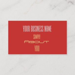 Cartes de visite professionnelles or rouge simplis