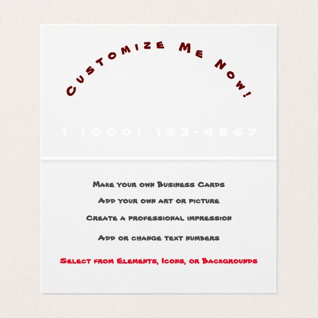 Cartes de visite professionnelles personnalisables (Intérieur déplié)