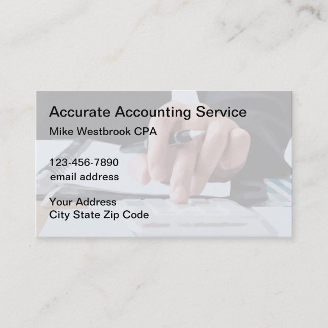 Cartes de visite professionnelles pour comptable c (Devant)