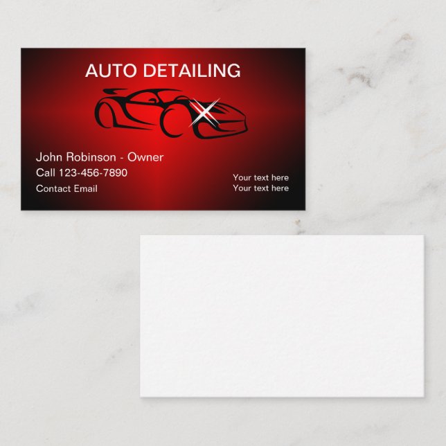 Cartes de visite professionnelles pour le detailin (Devant / Derrière)