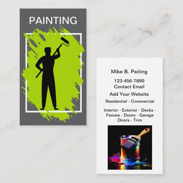 Cartes de visite professionnelles pour peintre mod (Devant / Derrière)