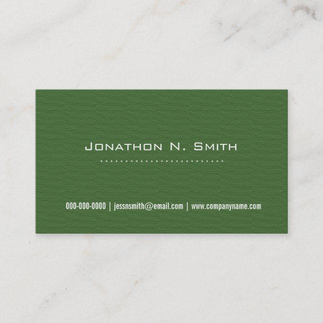 Cartes de visite professionnels de texture verte (Devant)