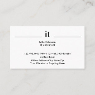 Cartes de visite professionnels des technologies d