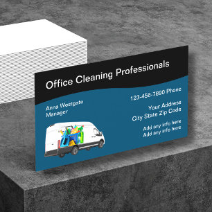 Cartes de visite professionnels du nettoyage de bu