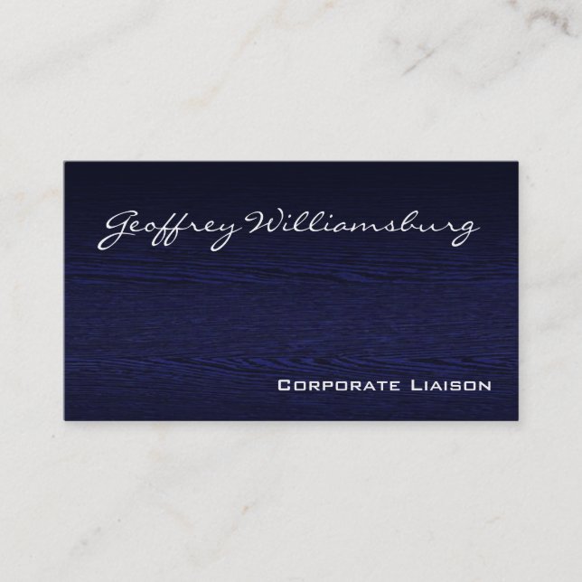 Cartes de visite professionnels en bois bleu (Devant)