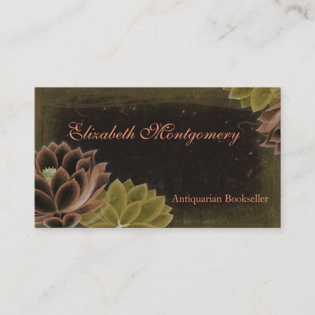 Cartes de visite professionnels Fleurs vintages (Devant)