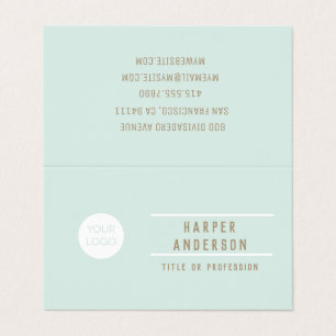 Cartes de visite professionnels Pastel Mint modern