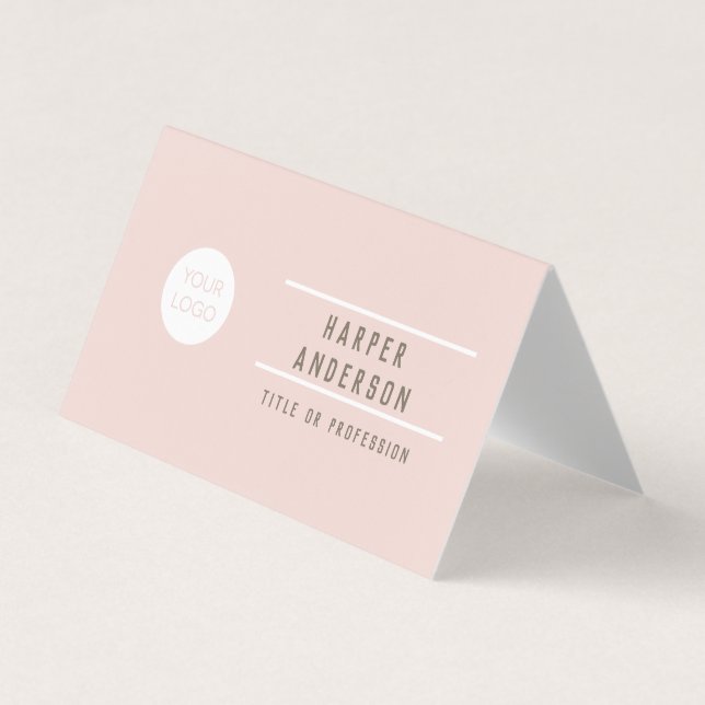 Cartes de visite professionnels Pastel Pink modern (Devant)