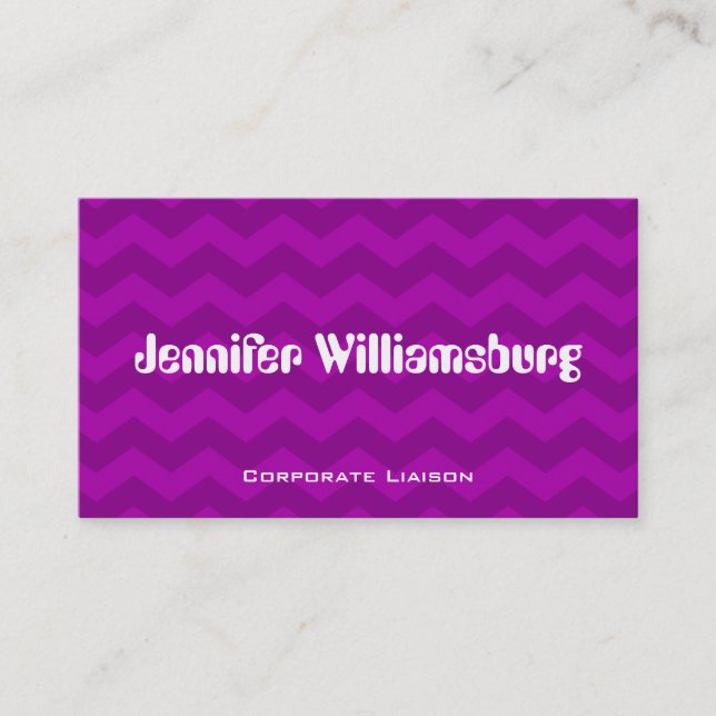 Cartes de visite professionnels Retro Purple Chevr (Devant)