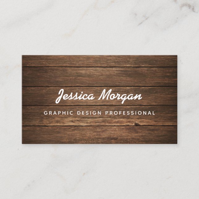 Cartes de visite professionnels Rustic Wood (Devant)