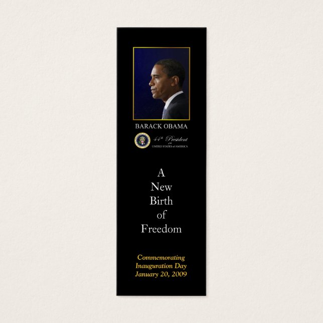 Cartes De Visite Profil d'investiture de Barack Obama (Devant)