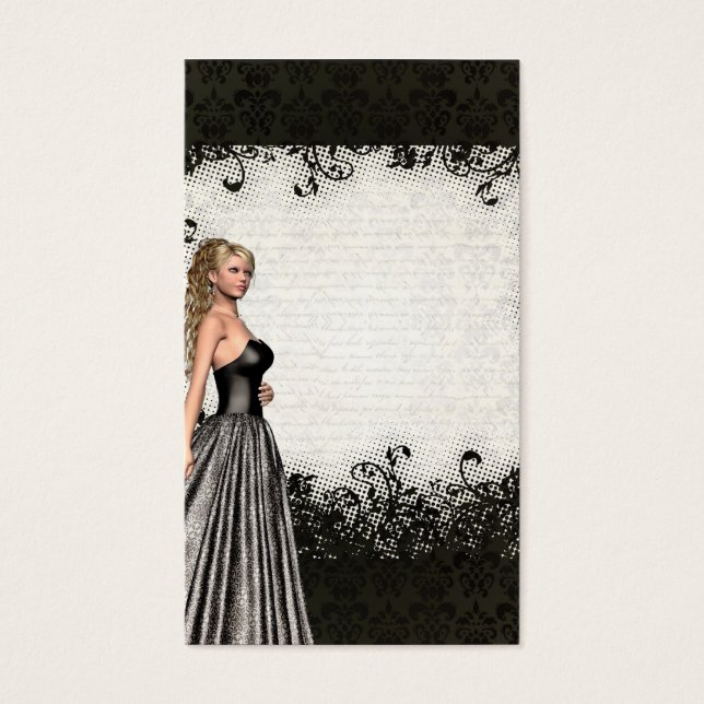 Cartes De Visite Prom girl en robe noire (Devant)