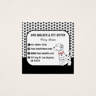Cartes De Visite Promeneur de chien noir moderne Garde d'animaux