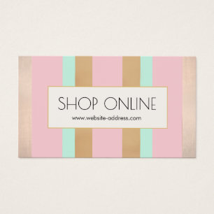 Cartes De Visite Promotional Ecommerce Insert Pink, Rose Gold