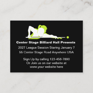Cartes de visite promotionnelles pour salle de bil