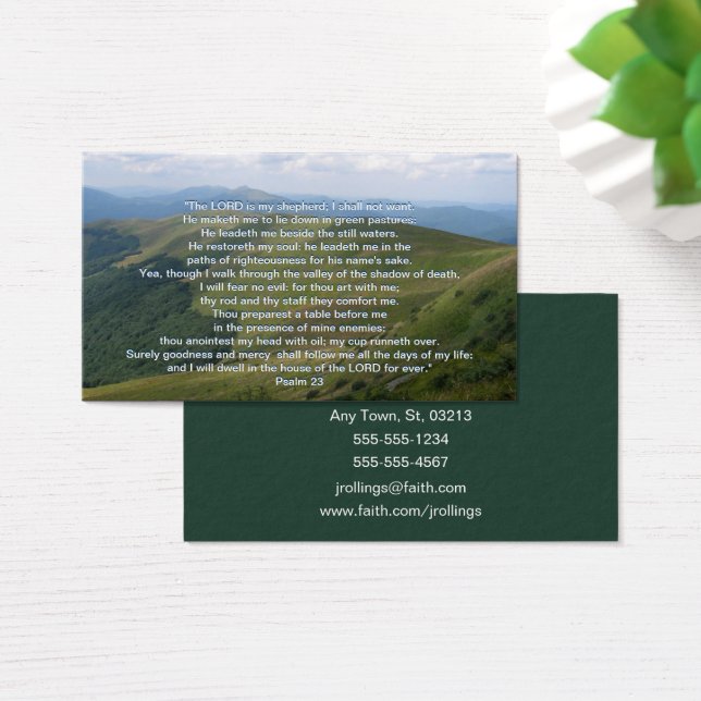 Cartes De Visite Psaume 23 | Inspiration chrétienne (Bureau)