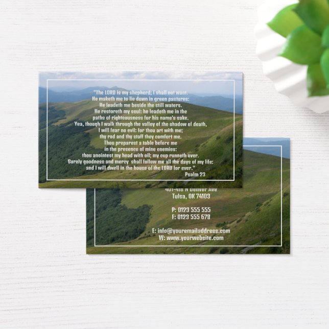 Cartes De Visite Psaume 23 | Inspiration chrétienne (Bureau)