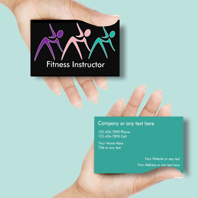Cartes de visite puissants d'instructeur de forme (Créateur téléchargé)