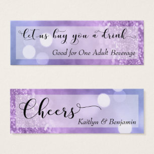 Cartes De Visite Purple Blue Ombre Parties scintillant Bokeh Mini B