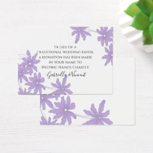 Cartes De Visite Purple Daisies Mariage Charity Favoriser Card