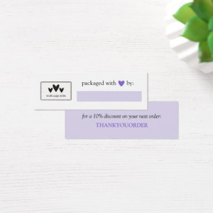 Cartes De Visite Purple Heart Emballé Avec Amour Ajouter Logo