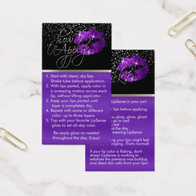 Cartes De Visite Purple Lips - Comment appliquer et conseils (Bureau)