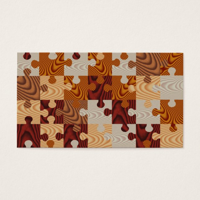 Cartes De Visite Puzzle de bois Faux (Devant)