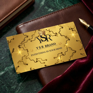Cartes de visite QR Code Couronne Or Luxe