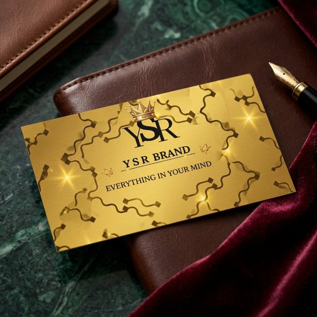 Cartes de visite QR Code Couronne Or Luxe (Créateur téléchargé)