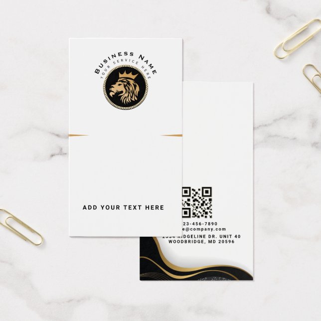 Cartes De Visite QR Code Lion Logo Business Scan for Display Cards (Bureau)