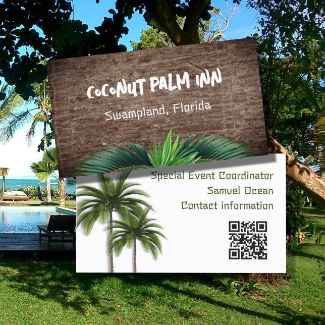 Cartes de visite QR code recto verso Palmiers (Créateur téléchargé)