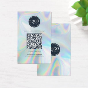 Cartes De Visite QR Code Social Media Company Site Holographique