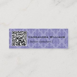 Cartes de visite QR de CODE pourpre de la damassé