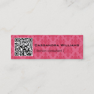 Cartes de visite QR de CODE rose de la damassé