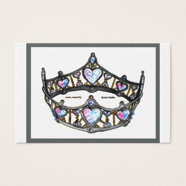 Cartes De Visite Queen Hearts Silver Crown Tiara white (Devant)