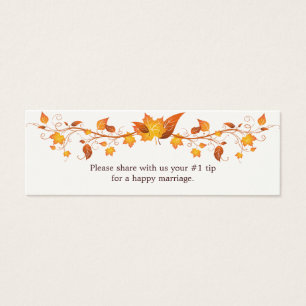 Cartes De Visite Questionnaire du Mariage du feuillage d'automne