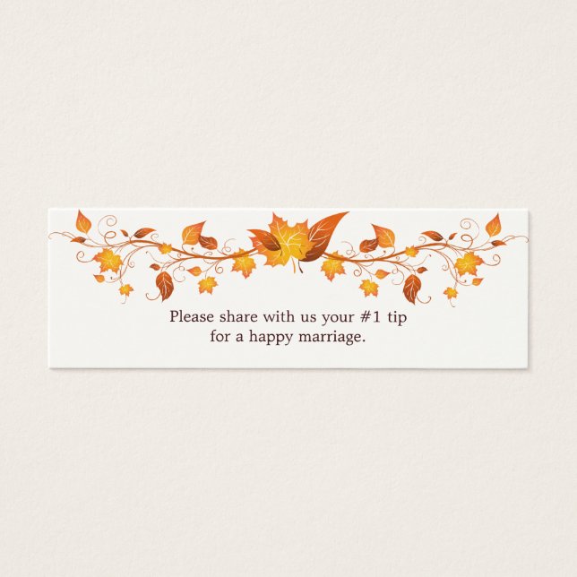 Cartes De Visite Questionnaire du Mariage du feuillage d'automne (Devant)
