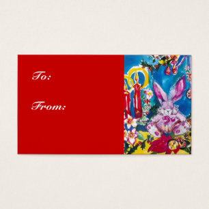 CARTES DE VISITE RABIT ROSE, BOUGIES DE NOËL ET HOLLYBERRIES