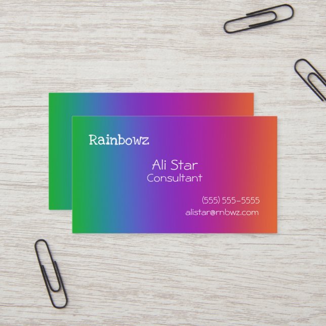 Cartes de visite Rainbow Gradient (Devant/Arrière en situation)