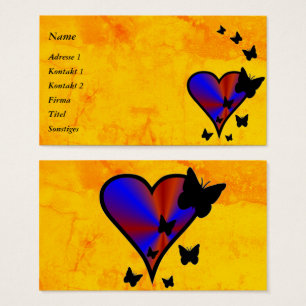 Cartes De Visite Rainbow heart and Butterfly