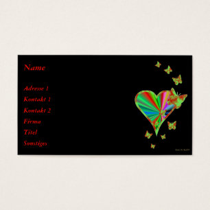 Cartes De Visite Rainbow heart and Butterfly