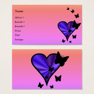 Cartes De Visite Rainbow heart and Butterfly